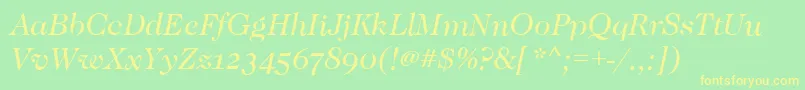 CaslonOsfBookitalic Font – Yellow Fonts on Green Background