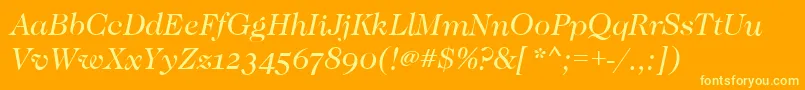 CaslonOsfBookitalic Font – Yellow Fonts on Orange Background
