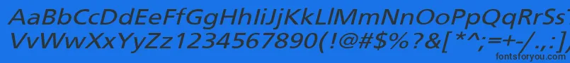 フォントSchranerextob2 – 黒い文字の青い背景