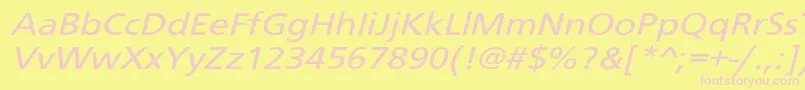 Schranerextob2 Font – Pink Fonts on Yellow Background