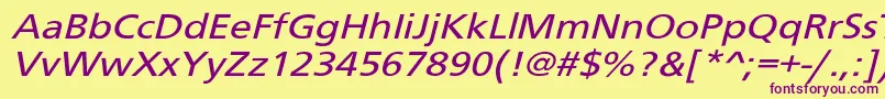 Schranerextob2 Font – Purple Fonts on Yellow Background