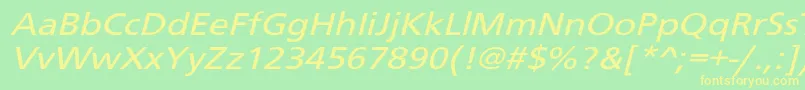 Schranerextob2 Font – Yellow Fonts on Green Background
