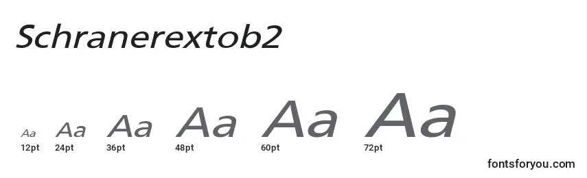 Größen der Schriftart Schranerextob2