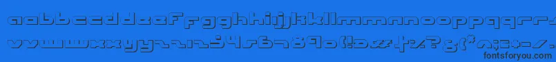 UniSolOutline-fontti – mustat fontit sinisellä taustalla
