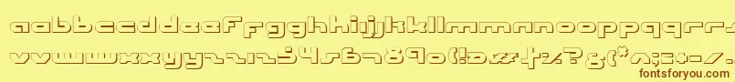 UniSolOutline-Schriftart – Braune Schriften auf gelbem Hintergrund