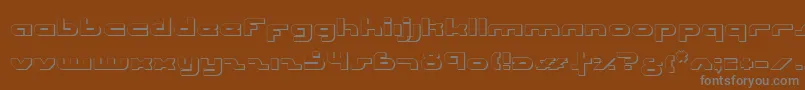 UniSolOutline-fontti – harmaat kirjasimet ruskealla taustalla