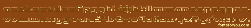 UniSolOutline-fontti – keltaiset fontit ruskealla taustalla