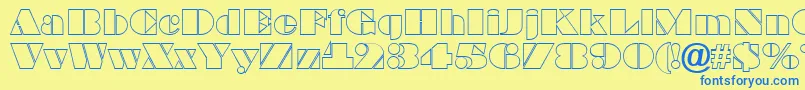 BraggaotlRegular Font – Blue Fonts on Yellow Background