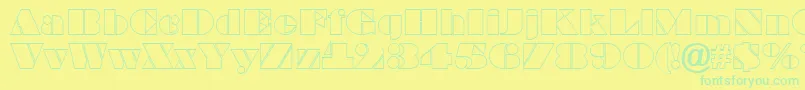 BraggaotlRegular Font – Green Fonts on Yellow Background