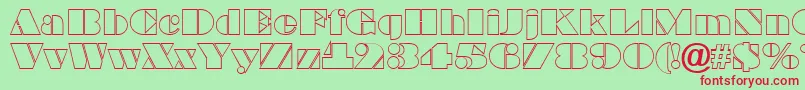 Fonte BraggaotlRegular – fontes vermelhas em um fundo verde