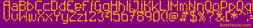 RittswoodtechnicalRegular-Schriftart – Orangefarbene Schriften auf violettem Hintergrund