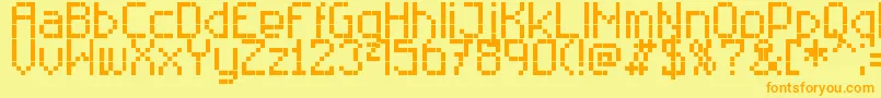 RittswoodtechnicalRegular Font – Orange Fonts on Yellow Background