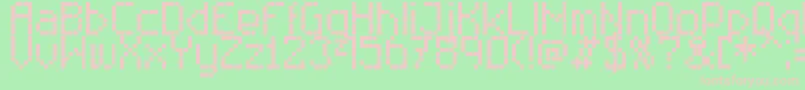 Fonte RittswoodtechnicalRegular – fontes rosa em um fundo verde