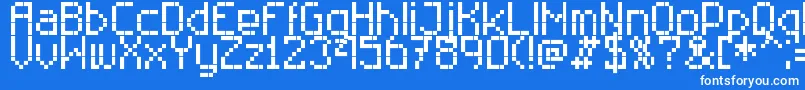 Fonte RittswoodtechnicalRegular – fontes brancas em um fundo azul