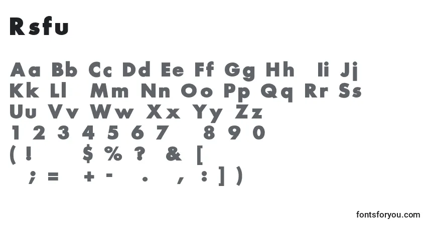 Czcionka Rsfutura – alfabet, cyfry, specjalne znaki