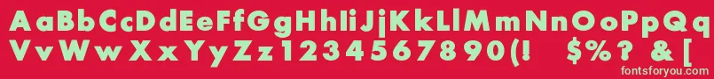Шрифт Rsfutura – зелёные шрифты на красном фоне