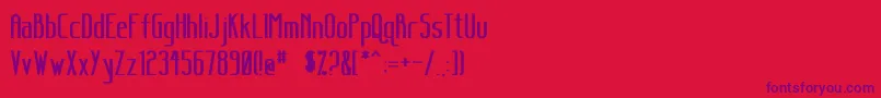 SanityBold-Schriftart – Violette Schriften auf rotem Hintergrund