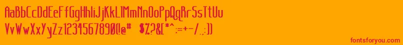 SanityBold Font – Red Fonts on Orange Background