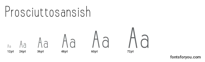 Размеры шрифта Prosciuttosansish