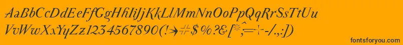 ParmapetitItalic-Schriftart – Schwarze Schriften auf orangefarbenem Hintergrund