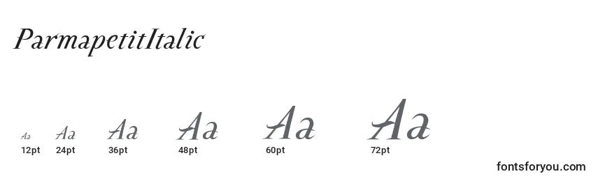 Размеры шрифта ParmapetitItalic