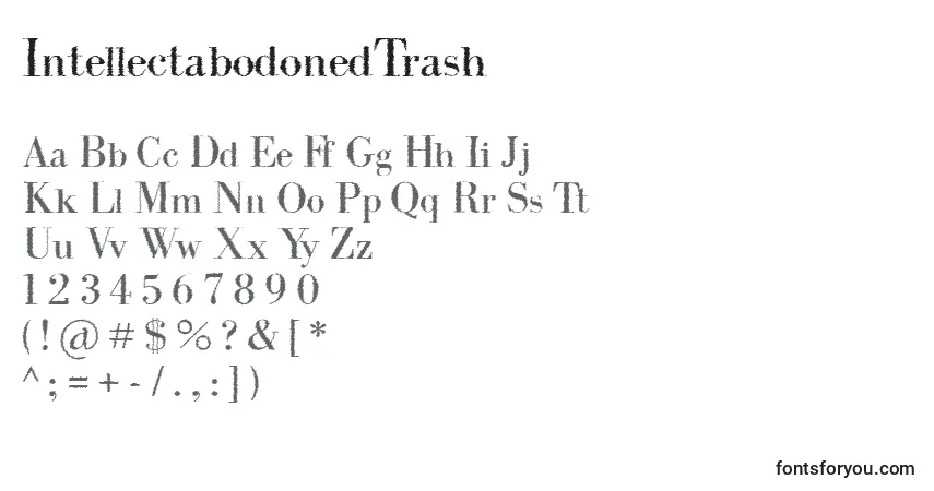 IntellectabodonedTrash Font – alphabet, numbers, special characters
