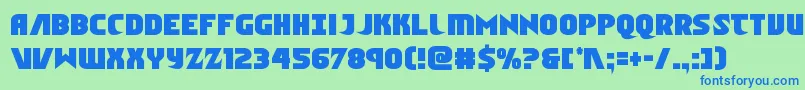 Ninjagardencond-Schriftart – Blaue Schriften auf grünem Hintergrund