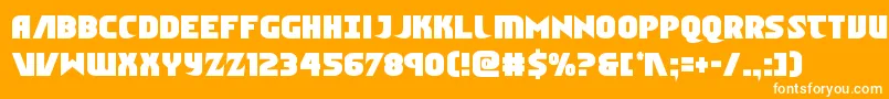 Ninjagardencond-Schriftart – Weiße Schriften auf orangefarbenem Hintergrund