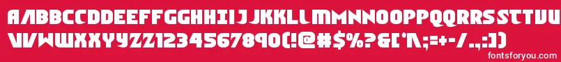 Czcionka Ninjagardencond – białe czcionki na czerwonym tle