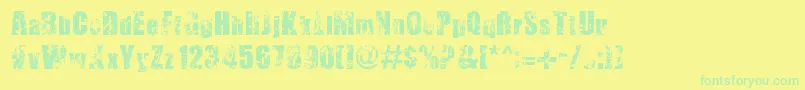 ThirstyForSouls-fontti – vihreät fontit keltaisella taustalla