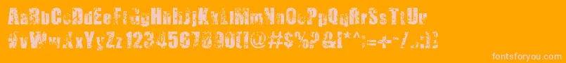 ThirstyForSouls-fontti – vaaleanpunaiset fontit oranssilla taustalla