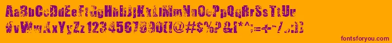 Шрифт ThirstyForSouls – фиолетовые шрифты на оранжевом фоне
