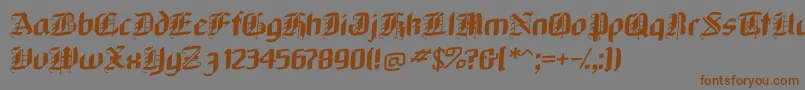フォントNeugothic – 茶色の文字が灰色の背景にあります。