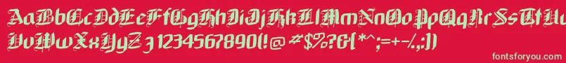 フォントNeugothic – 赤い背景に緑の文字