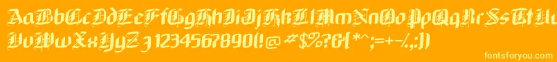 フォントNeugothic – オレンジの背景に黄色の文字