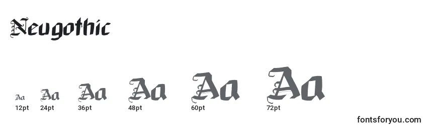 Neugothic Font Sizes