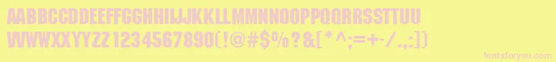 MotsdbNormal Font – Pink Fonts on Yellow Background
