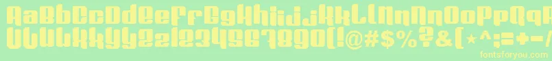 Plasmafusion-Schriftart – Gelbe Schriften auf grünem Hintergrund