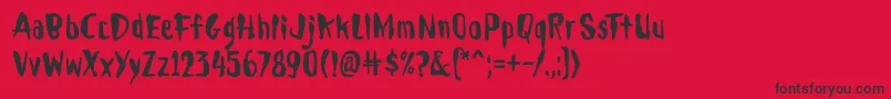 フォントDroeming – 赤い背景に黒い文字