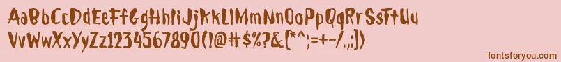 Saiba mais sobre a fonte Droeming Fonte Droeming – fontes marrons em um fundo rosa