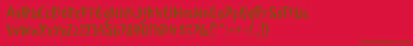 Droeming Font – Brown Fonts on Red Background