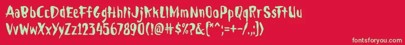 フォントDroeming – 赤い背景に緑の文字