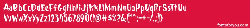 フォントDroeming – 赤い背景に白い文字