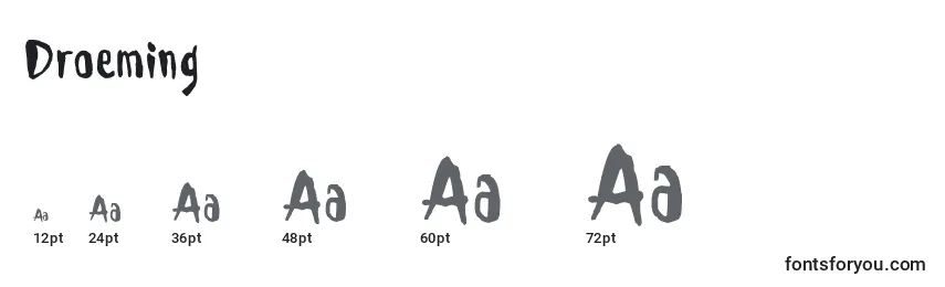 Размеры шрифта Droeming