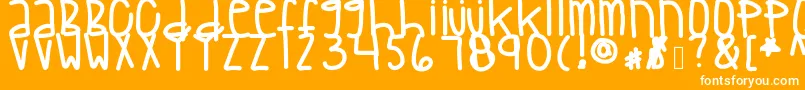 Clippersbaby-Schriftart – Weiße Schriften auf orangefarbenem Hintergrund