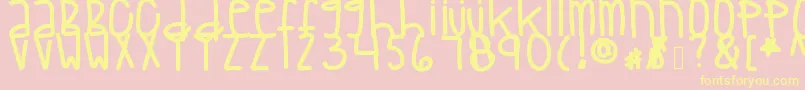 Clippersbaby-Schriftart – Gelbe Schriften auf rosa Hintergrund