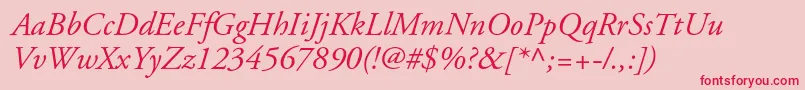 ApcgaramondcItalic Font – Red Fonts on Pink Background