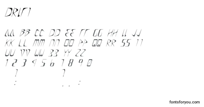 Schriftart Drift – Alphabet, Zahlen, spezielle Symbole