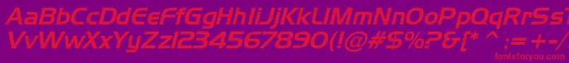 NewtownItalic Font – Red Fonts on Purple Background