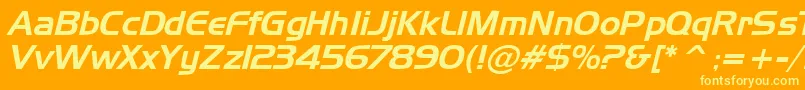 NewtownItalic Font – Yellow Fonts on Orange Background